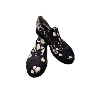 Zero + Maria Cornejo Black and Cream Loafers